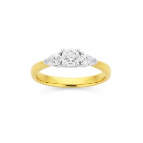 18ct+Three+Stone+Diamond+Ring