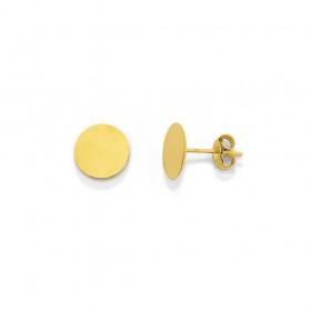 9ct+8mm+Disc+Stud+Earrings