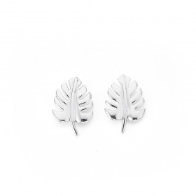 Sterling+Silver+Leaf+Studs