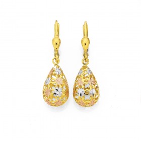 9ct+Filigree+Drop+Earrings