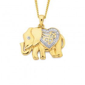 9ct+Elephant+Pendant