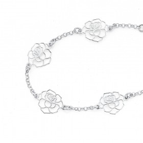 Sterling+Silver+Open+Roses+Bracelet