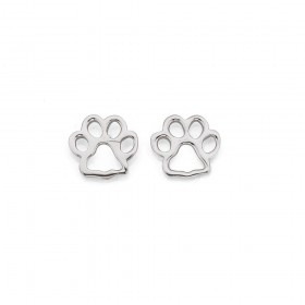Sterling-Silver-Open-Paw-Print-Stud-Earrings on sale