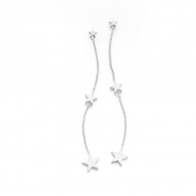 Sterling+Silver+Stars+on+Chain+Drop+Earrings