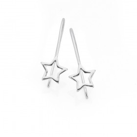 Sterling+Silver+Star+Hook+Earrings