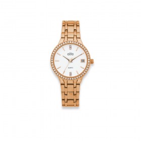 Elite-Ladies-Rose-Tone-Stone-Set-Watch on sale