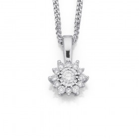 9ct-White-Gold-Diamond-Cluster-Pendant-TDW15ct on sale