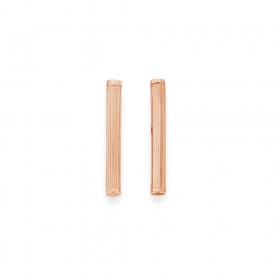 9ct+Rose+Gold+Bar+Stud+Earrings