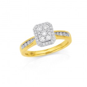 9ct+Diamond+Cluster+Ring+TDW.50ct