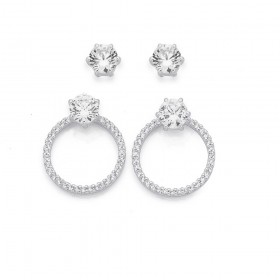 Sterling-Silver-Cubic-Zirconia-Circle-Studs on sale