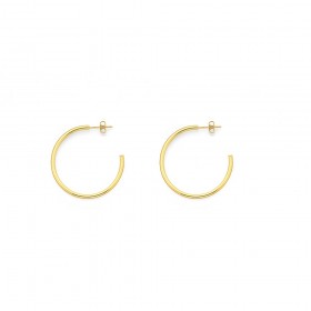 9ct+Gold+30mm+Hoop+Stud+Earrings