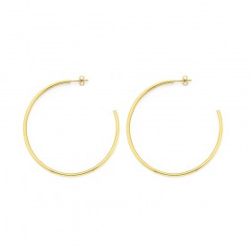 9ct+50mm+Hoop+Stud+Earrings