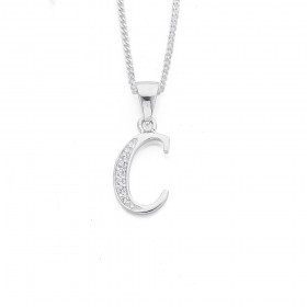 Initial+C+Pendant+in+Sterling+Silver