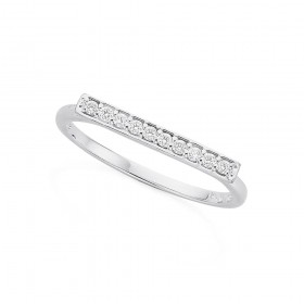 Sterling+Silver+Cubic+Zirconia+Bar+Ring