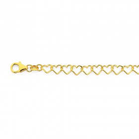 9ct-19cm-Heart-Link-Chain-Bracelet on sale