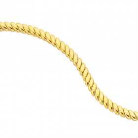 9ct-19cm-Wave-Link-Plain-Bracelet on sale