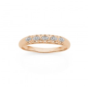 9ct+Rose+Gold+Diamond+Ring