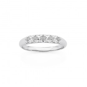 9ct+White+Gold+Diamond+Ring