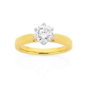 18ct%2C+Diamond+Solitaire+Ring