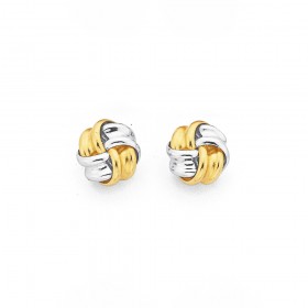 9ct-Sterling-Silver-Double-Knot-Stud-Earrings on sale