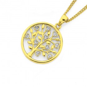 9ct%2C+Diamond+Heart+Tree+of+Life+Circle+Pendant