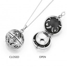 Sterling+Silver+Filigree+Chime+Ball+Pendant