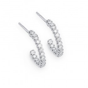 9ct-White-Gold-Diamond-Half-Hoops-Total-Diamond-Weight50ct on sale