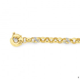 9ct-Diamond-Twist-Belcher-Bracelet on sale