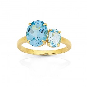 Eliza+9ct+Blue+Topaz+and+Sky+Blue+Topaz+Ring