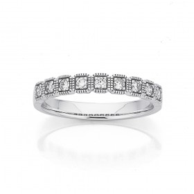 9ct-White-Gold-Art-Deco-Millgrain-Band on sale