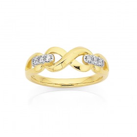 9ct-Diamond-Infinity-Dress-Ring on sale