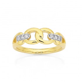 9ct%2C+Diamond+Oval+Link+Dress+Ring