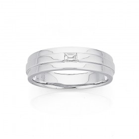 9ct-White-Gold-Gents-Baguette-Diamond-Band on sale