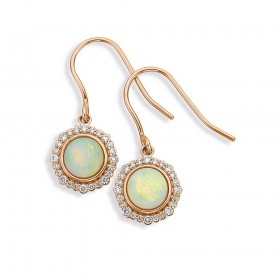 9ct-Rose-Gold-Opal-and-Diamond-Earrings on sale