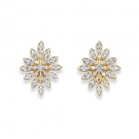 9ct+Shar+Burst+Diamond+Earrings