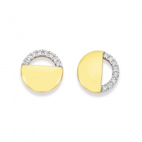 9ct-Half-Disk-Diamond-Earrings on sale