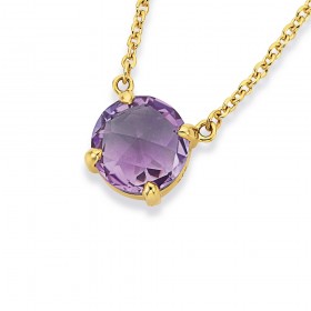 Eliza+9ct+Rose+Cut+Sky+Pink+Amethyst+Necklet