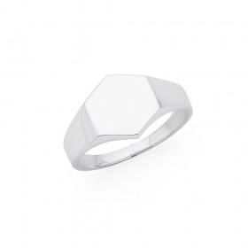 Sterling+Silver+Hexagon+Signet+Ring