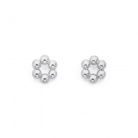 Sterling+Silver+5mm+Bubble+Circle+Stud+Earrings