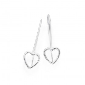 Sterling+Silver+Heart+Hook+Earrings