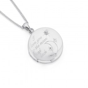 Sterling+Silver+20mm+Moon+Locket