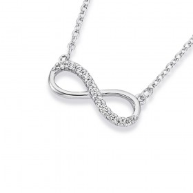 Sterling-Silver-Cubic-Zirconia-Infinity-Necklet on sale