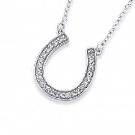 Sterling+Silver+%26amp%3B+Cubic+Zirconia+Horse+Shoe+Necklet