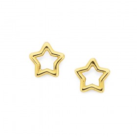 9ct+Mini+Open+Star+Studs