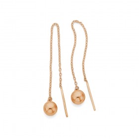 9ct+Rose+Gold+Orb+Thread+Earrings