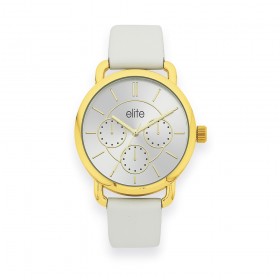 Elite-Ladies-White-Leather-Strap-Watch-Model-5080270 on sale