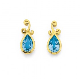 9ct-BlueTopaz-Filigree-Earrings on sale