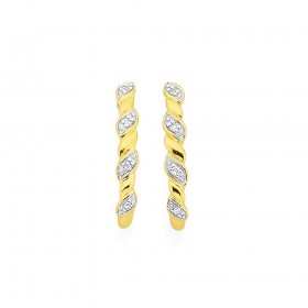 9ct-Diamond-Set-Twist-Hoops on sale