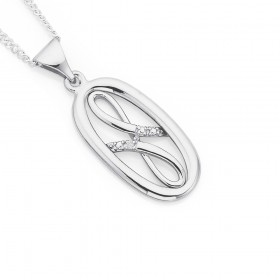 9ct-White-Gold-Diamond-Set-Oval-Pendant on sale