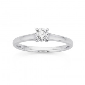 9ct-White-Gold-35ct-Diamond-Solitaire-Ring on sale